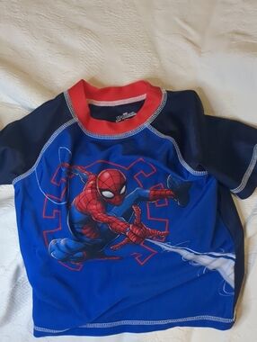 Marvel Spider-Man Navy and Red Toddler Swim Shirt
